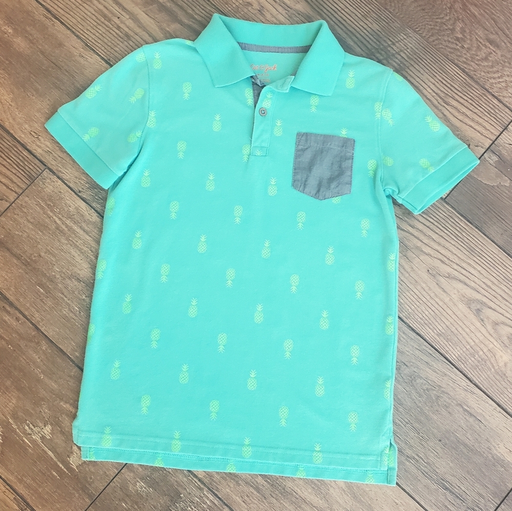 Cat & Jack Boy Polo Pineapple size 8/10